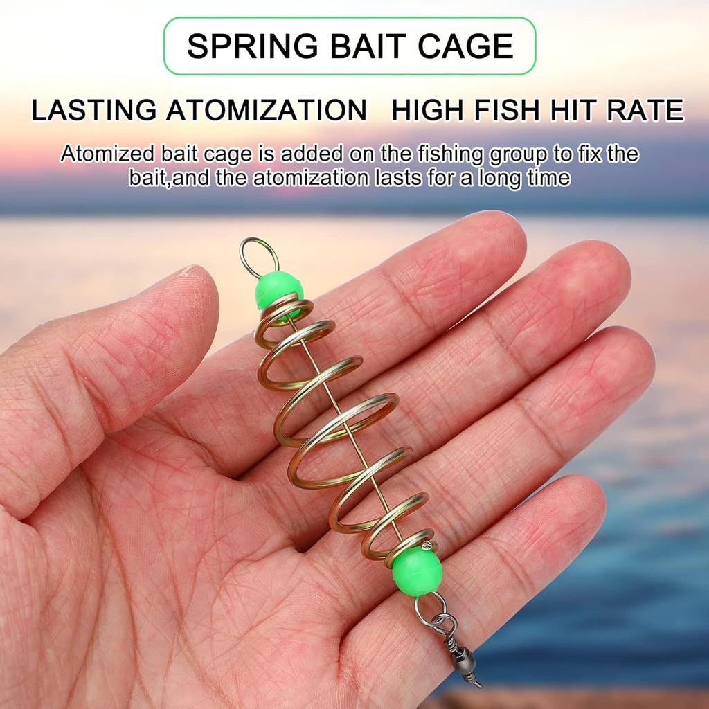12PCS Luminous Carp Fishing Feeder, Bait Thrower, Fishing Feeder Bait Cage, Lures Cage Basket Minnow Baits