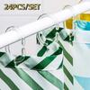 24Pcs Removable Shower Curtain Rings Clear Shower Curtain Hooks Convenient Blind Loop  Bathroom Use