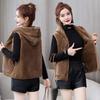 Kapuzen-Fleece-Weste Jacke Herbst Winter Damen Ärmellose Jacke Dame Lässig Warm Weiche Weste Damen