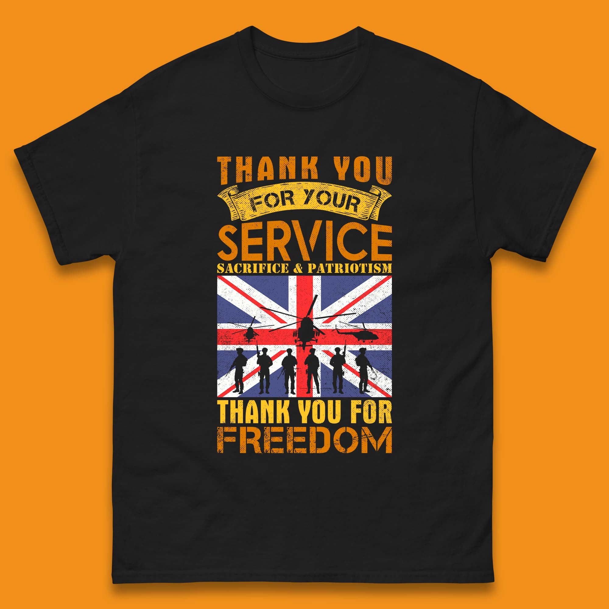 Thank You For Your Service Mens T-Shirt Womens Tops Tees S