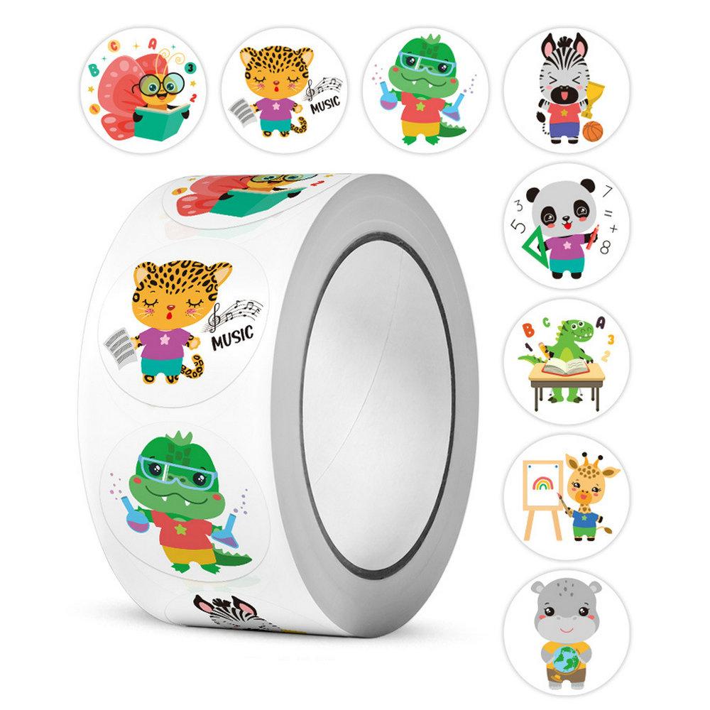 Wholesale Dinosaur Animal Kids Camaraderie School Teacher Gift Reward Stickers Party Fun Cute Self-Adhesive Labels 50-500Pcs