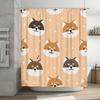 Adorable Shiba Inu Print Shower Curtain Peach White Polka Dot Bathroom Decor For Kids Bathrooms Size: 72X72 Inch (180 X 180 Cm)