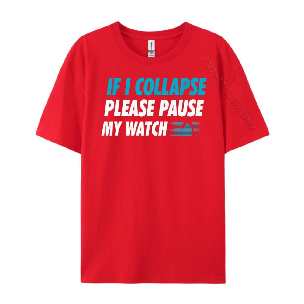 Wenn ich zusammenbreche, bitte stoppen Sie meine Uhr Laufender Marathonläufer Aufdruck T-Shirt Herbst Kleidung