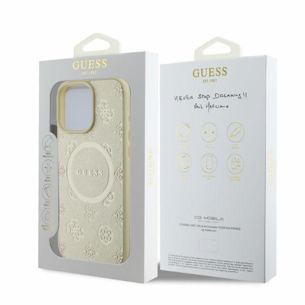 Guess Guhmp16Xpsapsmed Iphone 16 Pro Max 6.9" Złoty/Gold Hardcase Saffiano Peony Classic Logo Magsafe