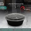 Black Round Disposable Food Containers with Lids
