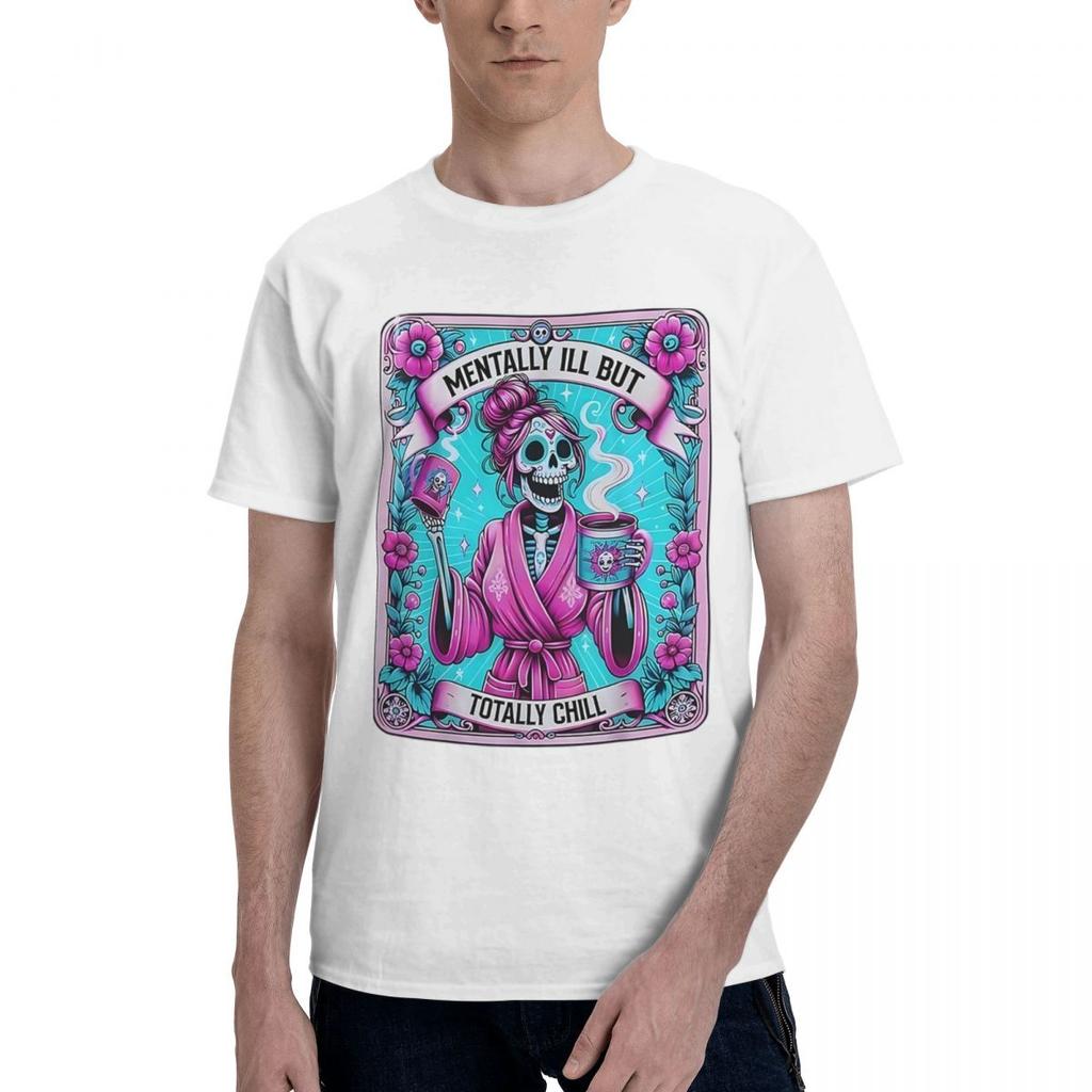 Skelett Kaffee Tarot 100% Baumwolle Lässig Atmungsaktiv Bequem Totoro Lustige Herren T-Shirts T-Shirts Herren