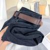 Women's High-Waisted Velvet-Lined Jeans: Loose, Slimming, Straight-Leg Harem Pants for Autumn/Winter, Korean Style, Nine-Tenths Length.