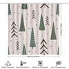 Vintage Christmas Trees Shower Curtain Set Green Forest Decor With Pine Cones For Bathroom Decor In White Waterproof Fabric (Siz
