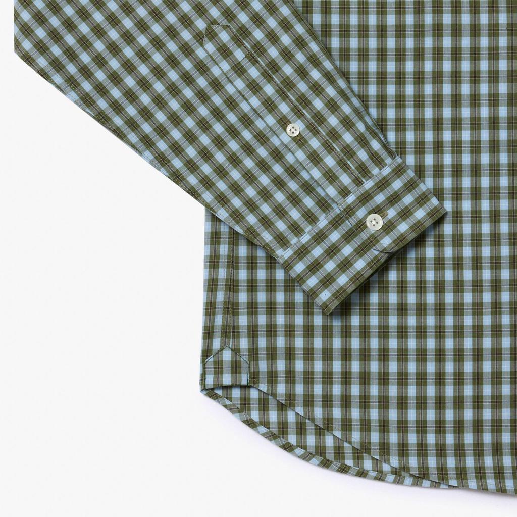 Lacoste Mens Plaid Poplin Regular Shirt