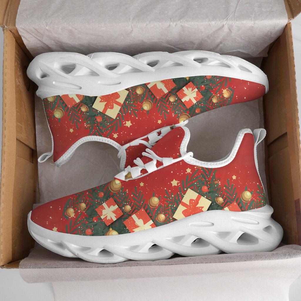 Christmas element blade bottom breathable sneakers men's outdoor Christmas day running shoes men's
