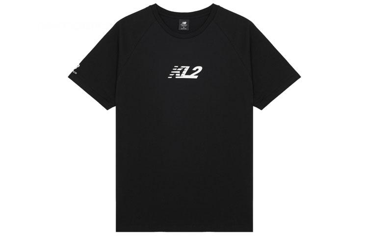 New Balance T Shirts Men s Black Crew Neck Moderate Straight Fit MT13589-BK L