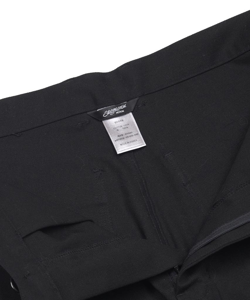 STIGMA 10S Twill Cotton Wide Parachute Pants Black