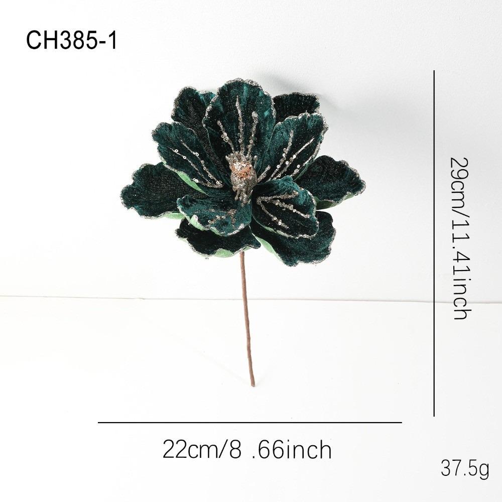 New 22CM Artificial Poinsettia Flower Sequins Sparkling Simulation Flowers Glitter DIY Christmas Flower Home Decoration
