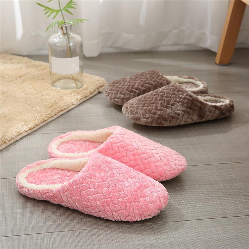 Women Winter Home Fur Slippers Cartoon Cat Non-Slip Soft Warm House Indoor Bedroom Men Couples Boys Girl Memory Foam Floor Shoes