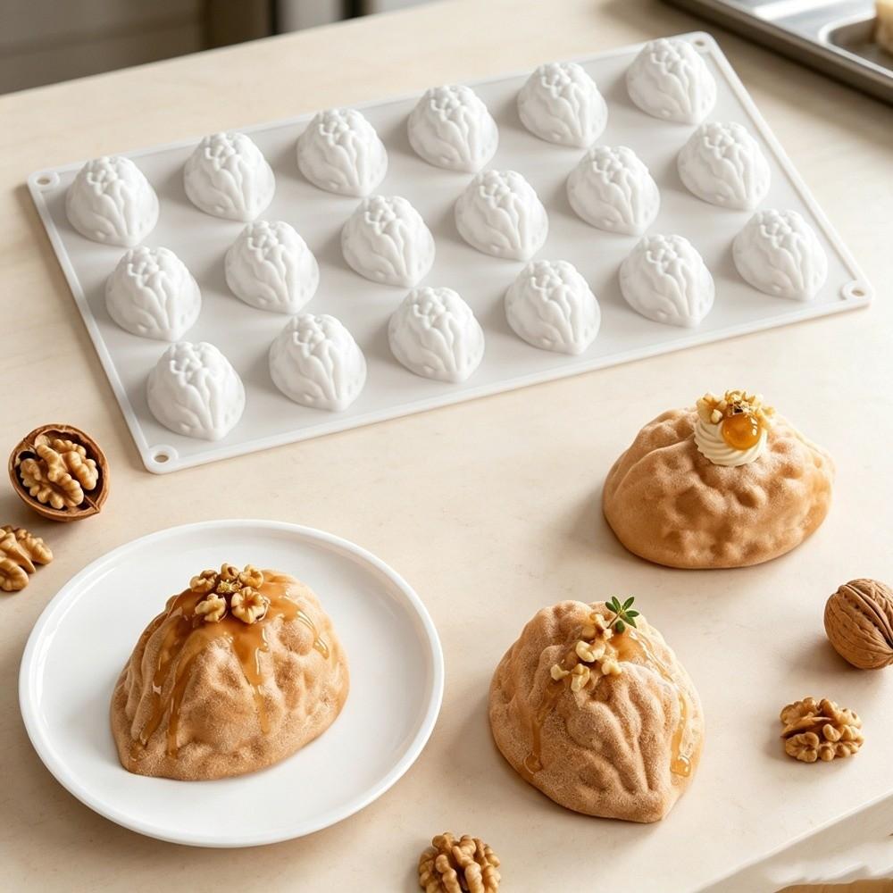 18-Cavity Walnut Silicone Molds Food Grade Silicone Cookie Baking Molds Dessert Making