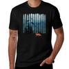 Misty Forest Fox Brush Strokes Tshirt Festival Short Sleeve Tshirt
