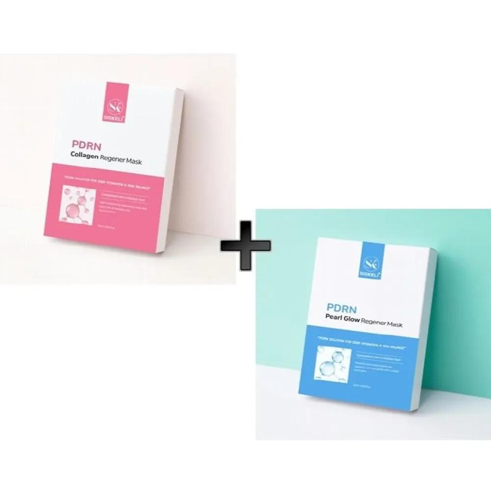 [SISKELI] PDRN Collagen + Pearl Glow Regenerator Mask Pack Total 2 Boxes (10 packs, 25ml each)