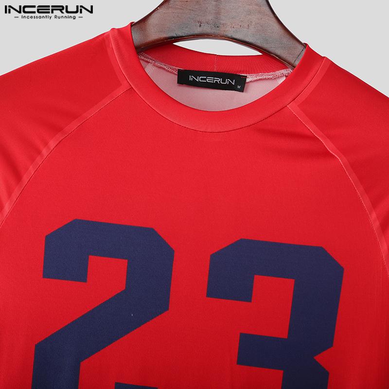 INCERUN Men's Short Sleeve Letter Print Fitted Leotard Jumpsuits Underwear One Piece Suit