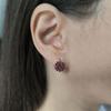 Silver Earrings with Natural Ruby 3.225ct, Garnet (2195528)