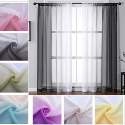 Hot Gradient Tulle Curtains for Living Room Bedroom Organza Voile Curtain for Window Treatment Panels Drapes 1pcs