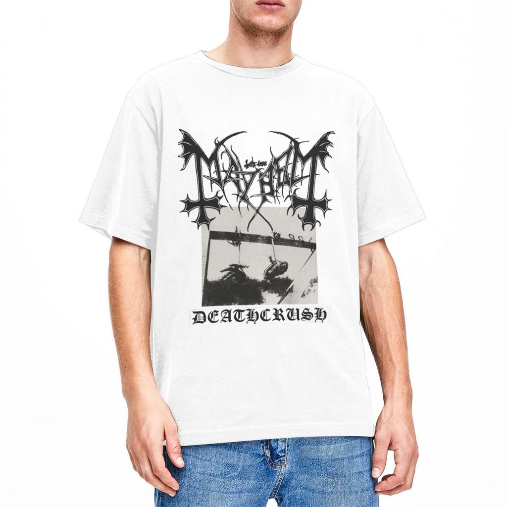 Men Women T Shirt Deathcrush Mayhem Song Merch Fun Vintage Pure Cotton Short Sleeve T Shirt O Neck Large Size T Shirt