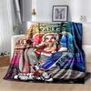 H-Harley-Quinns Movie Character Print Flannel Blanket Cozy Warm Throw Bedroom Sofa Birthday Present Indoor Home Lounge Decor