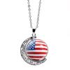FIFA World Cup Flag Football Necklace Women's Versatile Creative Rotating Moon Pendant Sweater Chain