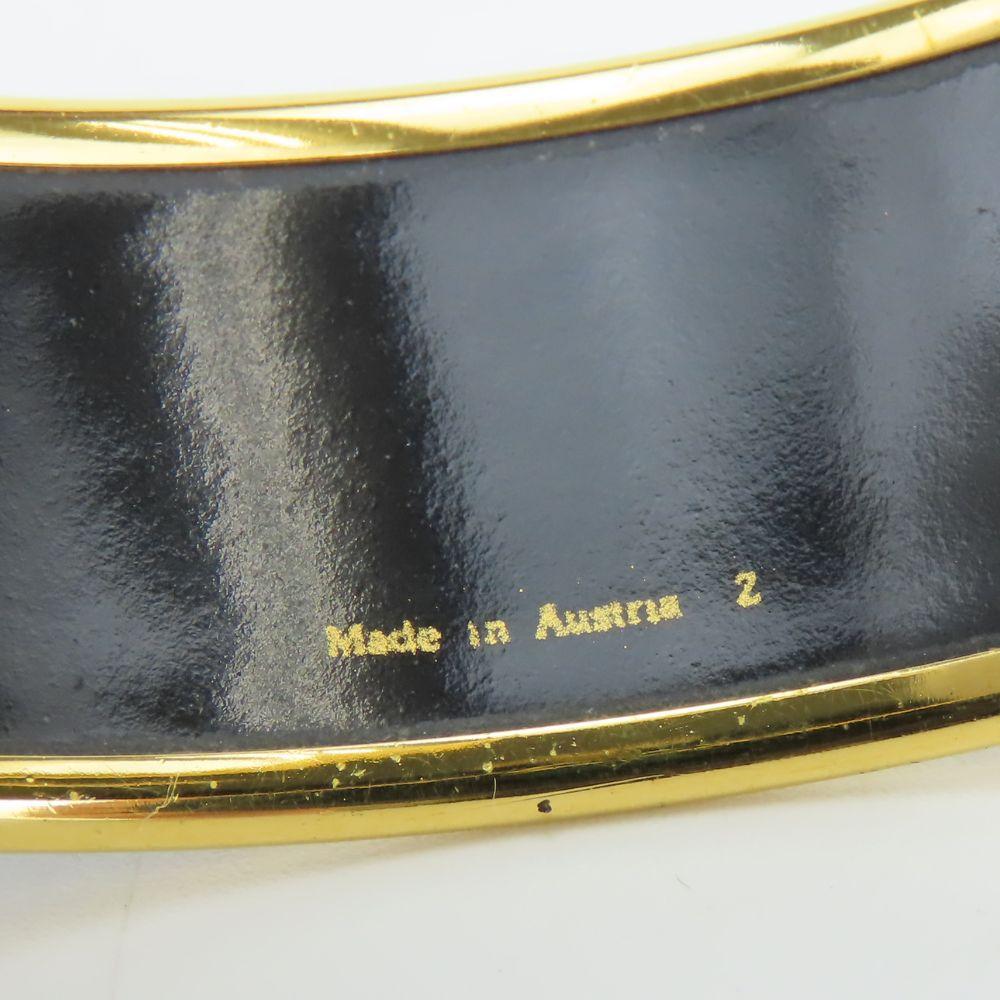 Used HERMES bracelet Emilel GM metal/enamel 36.2g Blue gold Gold Plated