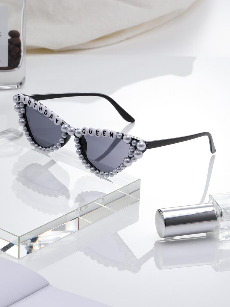 Cross-Border Cat Eye Pearl Letter Party Glasses