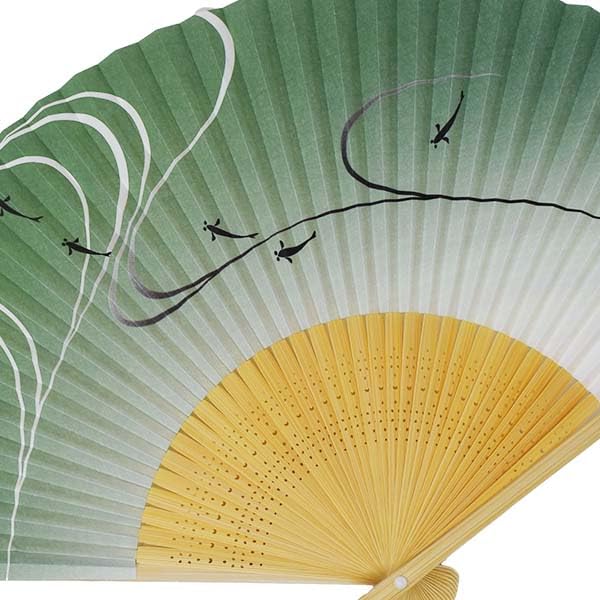 [Stylish Kimono Iroha] Men's Fan, White Bamboo Medium Carving, Scented, High-Eye Design