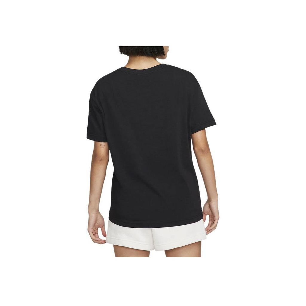 Nike Logo Round Neck Loose Short Sleeve T-Shirt Women T-Shirts Black DZ4686-010