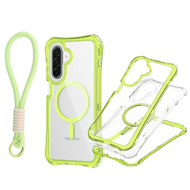 For Samsung A17 Magnetic Transparent 3-in-1 Phone Case with Hand Rope