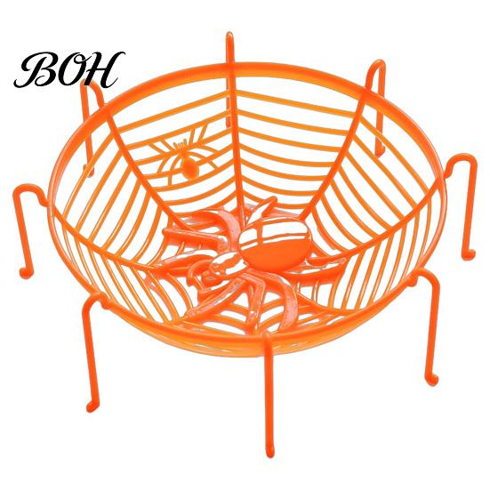 High-quality Spider Web Bowl Halloween Basket, Plastic Cobweb Design Fruit Serving Bowl, Treat Festive Decor or Trick Candy Holder for Dinner