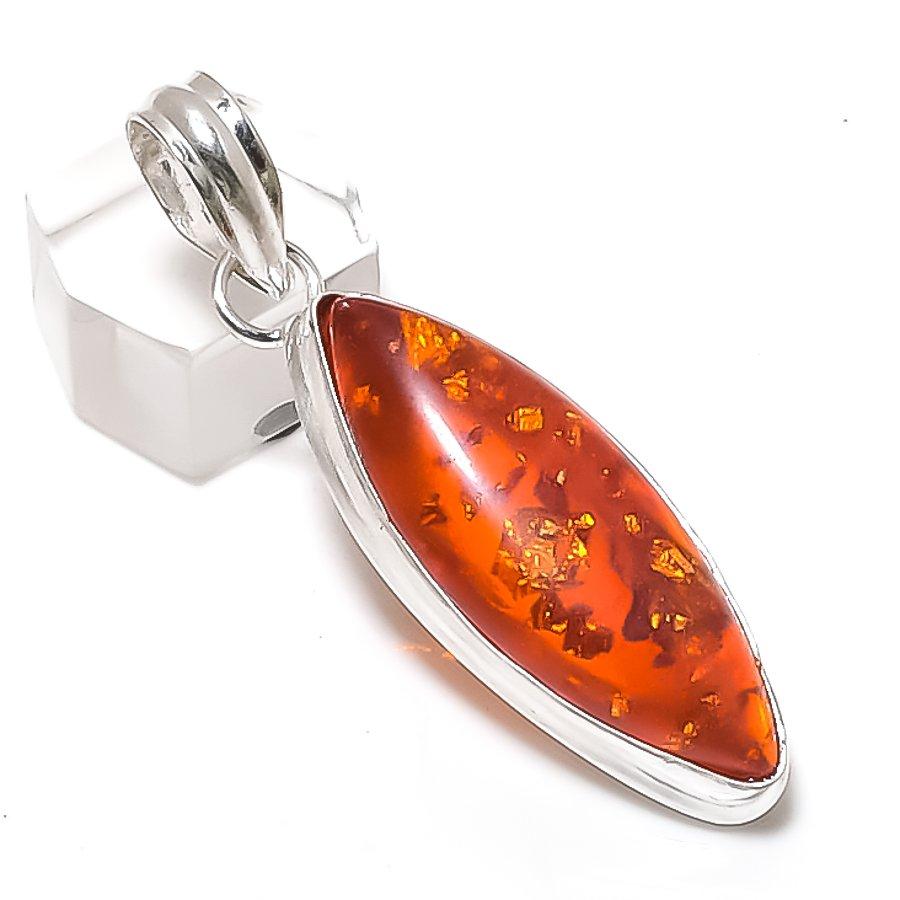 

Балтийский янтарь Драгоценный камень 925 стерлинговое серебро Ювелирная подвеска 2,29