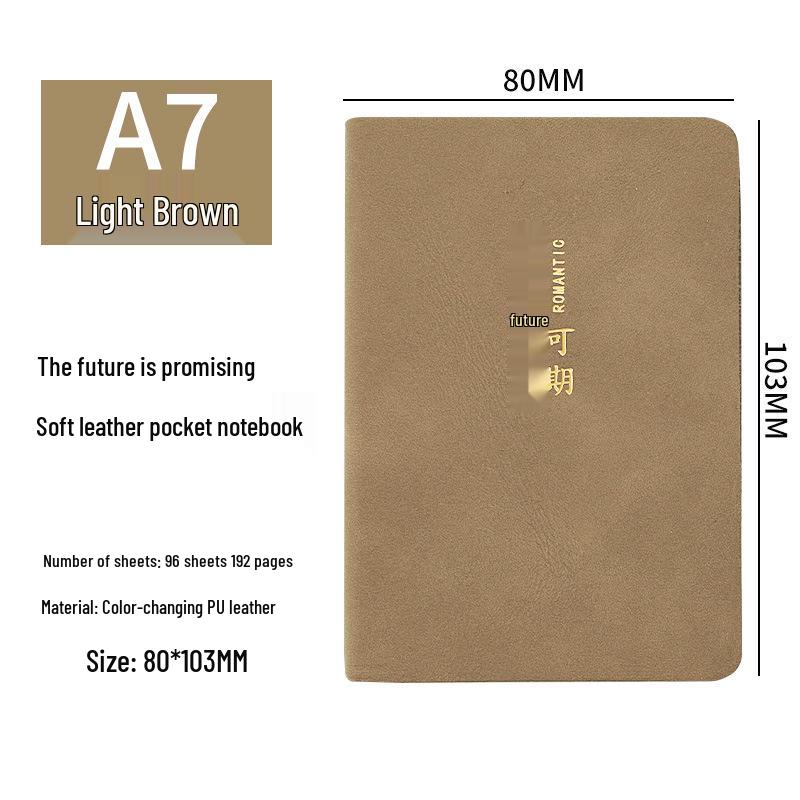 A7 Portable Soft Leather Pocket Notebook - Compact Quick Note Book