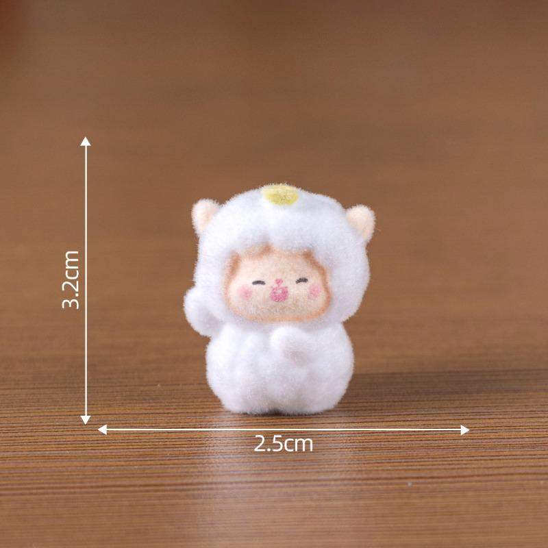 Plush Figurines Cute Little Sheep Figurines Adorable Decorative Items KeychainsBags Hanging Accessoriesand Small Ornaments