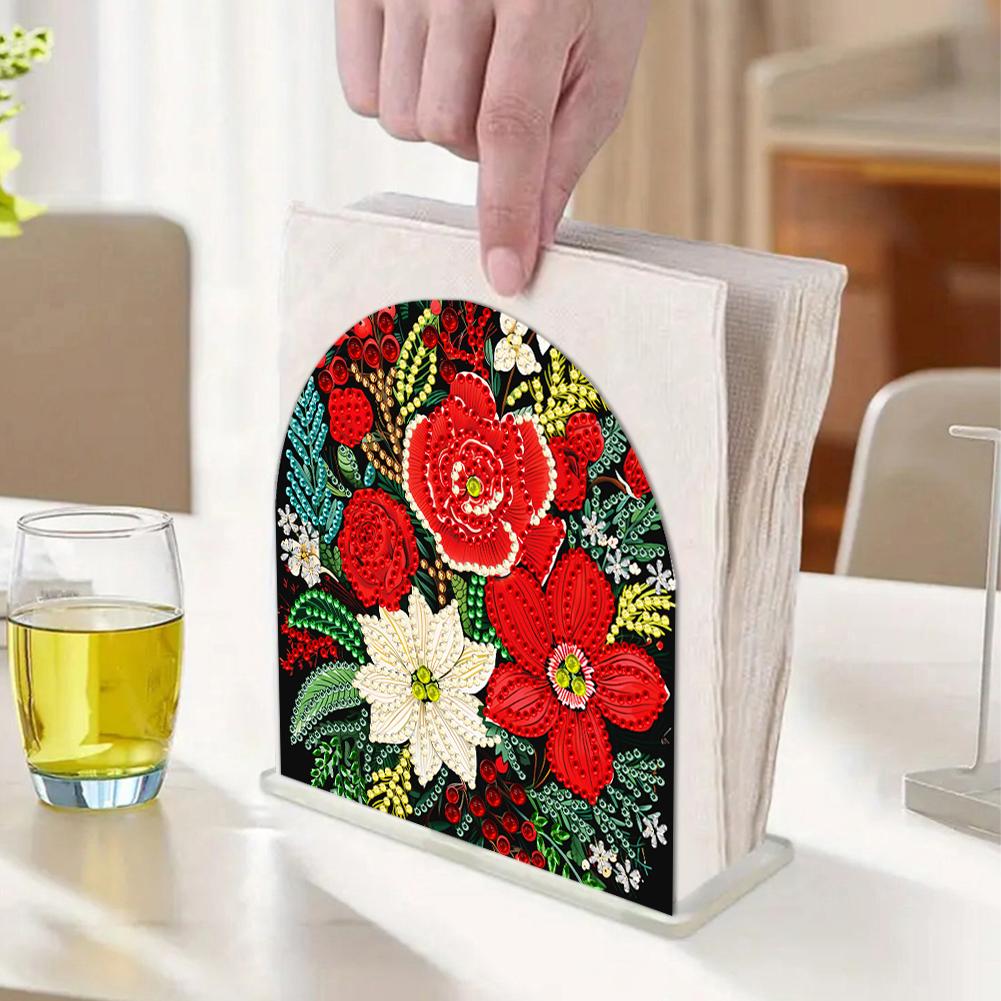 Christmas DIY 5D Diamond Painting Towel Holder Kit Diamond Painting Acrylic Art Paper Towel Holder Kit for Home Decor