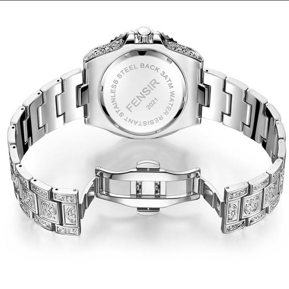 Patterned Steel Band Bracelet Men's Quartz Watch Waterproof Watch Fashionable Personalized Outdoor Sports Reloj
