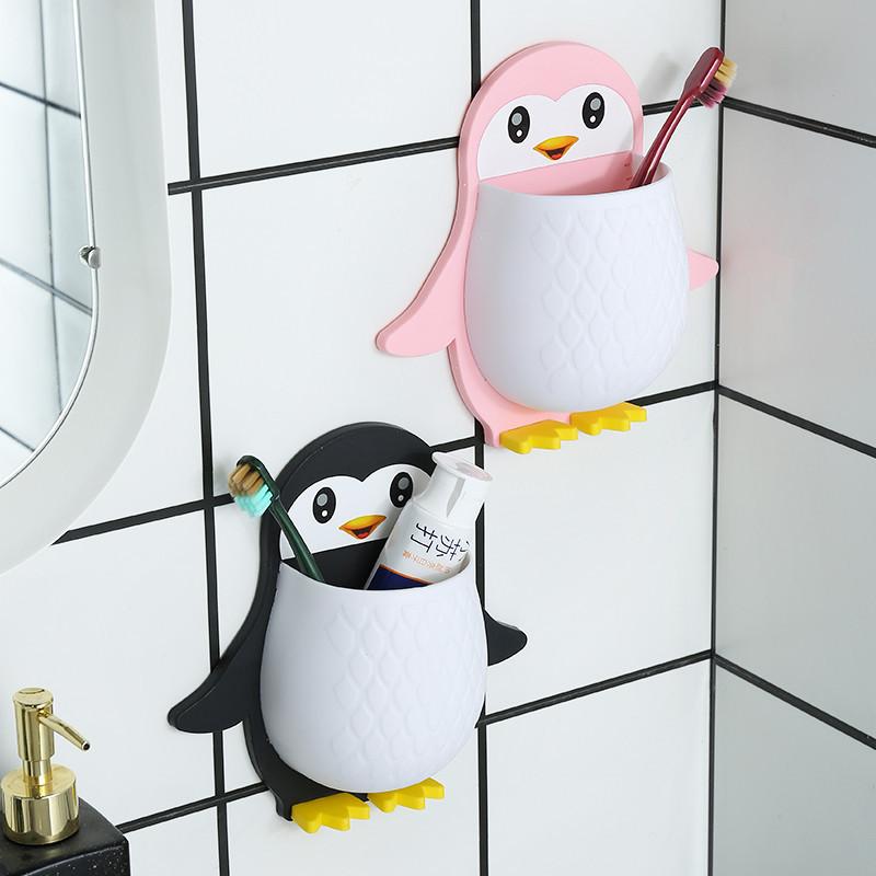 Cartoon Penguin Storage Rack, Makeup Tools, Organizing Box, Dormitory Bathroom Toothbrush, Bedside Mobile Phone, Wall Hanging Storage