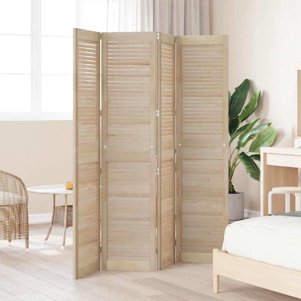 Cabinet Door Set 4 pcs Natural Finish 170 x 2.1 x 39.5 cm Solid Pine Wood