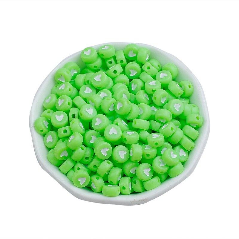 100PCS Acrylic Love Heart Loose Spacer Beads for Jewelry Making