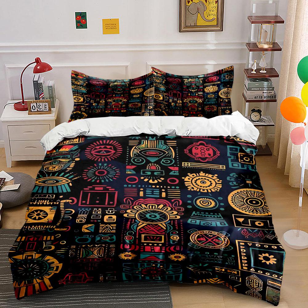 Geometric and tribal motifs. Bedding sets Duvet cover sets Duvet covers Pillowcases(1 * Duvet Cover 2 * Pillowcases without duvet insert)