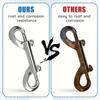 6pcs Stainless Steel Double Ended Bolt Snap Hook Dog Leash Metal Strap Buckles Keychain Rope Carabiner Clasp Clip Buckles