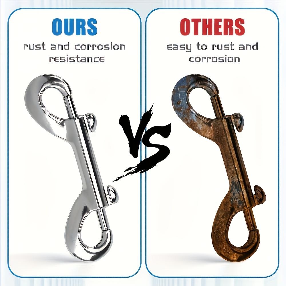 6pcs Stainless Steel Double Ended Bolt Snap Hook Dog Leash Metal Strap Buckles Keychain Rope Carabiner Clasp Clip Buckles