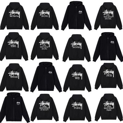 Unisex Kapuzen-Reißverschluss-Strickjacke mit Etikett – Trendiges Herbst/Winter-Sweatshirt