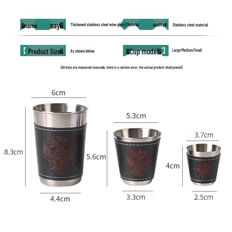 Přenosná sada nerezových sklenic na víno s koženým pouzdrem - Ideální pro cestování a venkovní použití