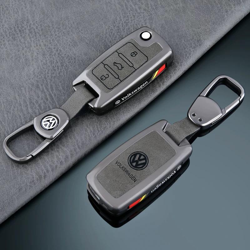 For Volkswagen VW Polo Tiguan Passat Golf 4 5 Jetta Beetle Scirocco Leather Car Key Case Cover Shell Bag Keychain Accessories zw0
