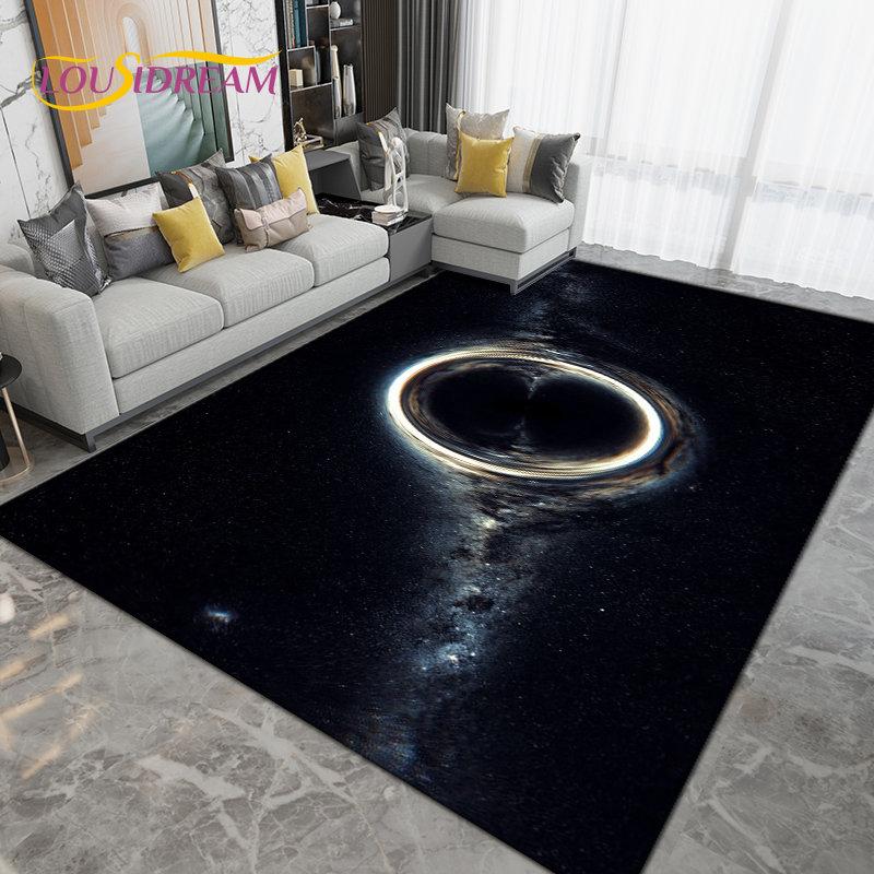 Galaxy Universe Space Stars Earth Area Rug Large,Carpet Rug for Living Room Bedroom Sofa Doormat Decoration,Non-slip Floor Mat
