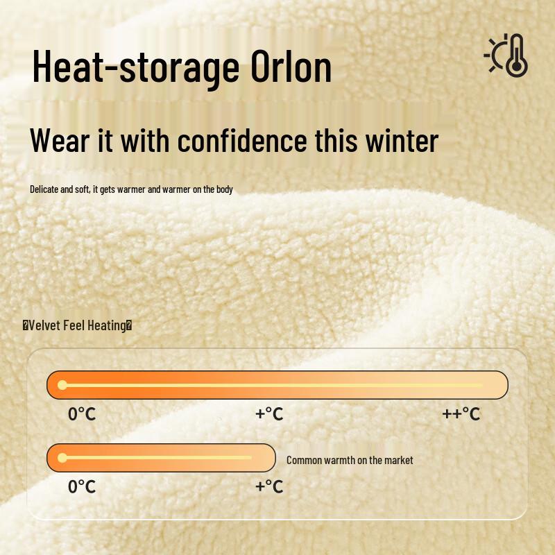 MINISO Men's Fleece-Lined Waffle Texture Long Sleeve Tee