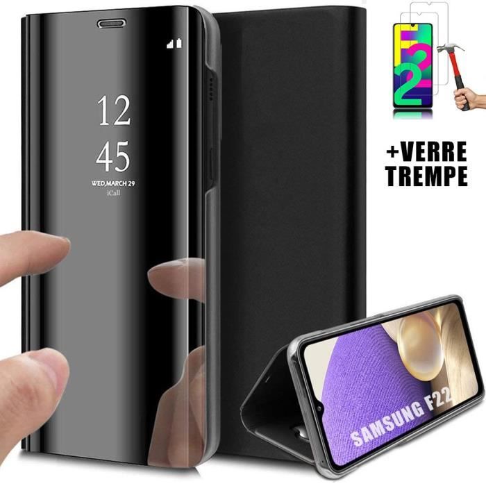 Coque - BOOLING - Pour Samsung F22 - Effet Miroir - Protection Intégrale - 2 Verres Trempés